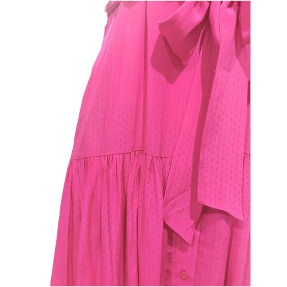 Amour‎ Vert Dress Women's Pink Rayon? V-Neck Barbie Collar Button Up, Midi Small - Picture 10 of 16